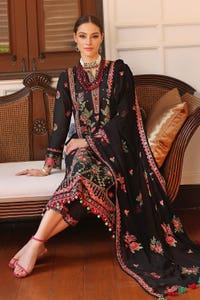 UAE -3PC Embroidered Lawn Unstitched Suit with Embroidered Chiffon Dupatta PM-42024