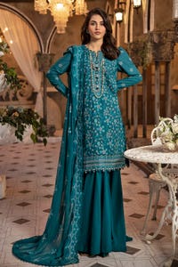 UAE -3PC Embroidered Lawn Unstitched Suit with Embroidered Chiffon Dupatta PM-42026