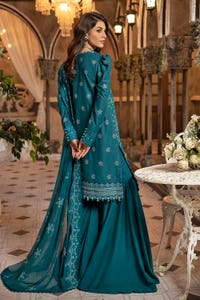 UAE -3PC Embroidered Lawn Unstitched Suit with Embroidered Chiffon Dupatta PM-42026