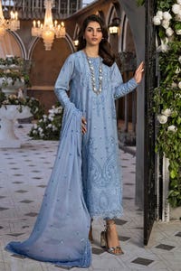 UAE -3PC Embroidered Lawn Unstitched Suit with Embroidered Printed Chiffon Dupatta PM-42027