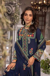 UAE -3PC Zari Embroidered Lawn Unstitched Suit with Zari Embroidered Chiffon Dupatta PM-42028