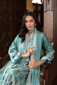 UAE -3PC Embroidered Lawn Unstitched Suit with Embroidered Chiffon Dupatta PM-42036