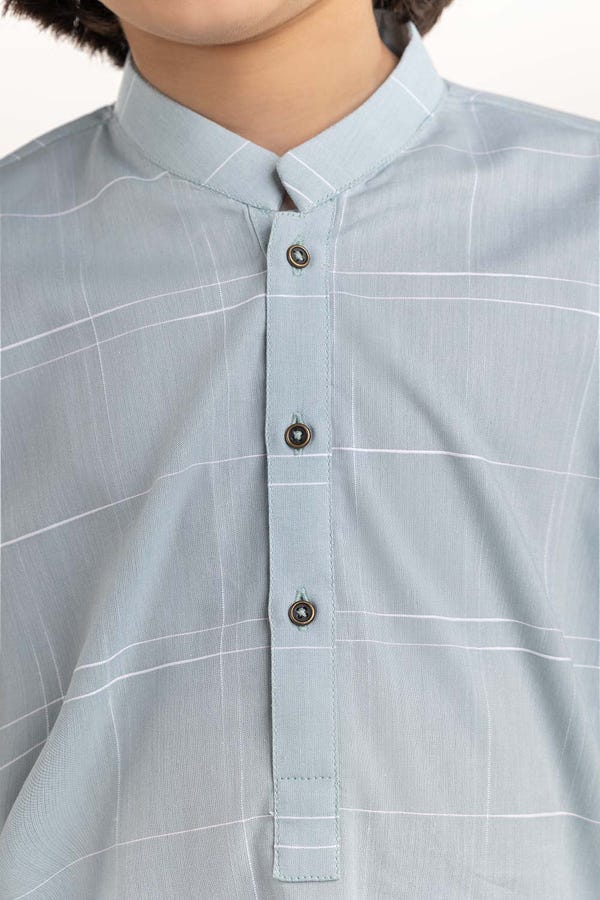 UAE -Powder Blue Basic Kurta KR-KPLN22-053