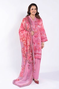 UAE -3 Piece Unstitched Printed Lawn Suit with Printed Chiffon Dupatta BM-52028
