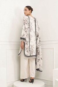 UAE -3 Piece Unstitched Printed Soya Silk Suit with Printed Chiffon Dupatta SY-52001