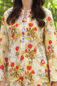 UAE -3 Piece Unstitched Embroidered Printed Lawn Suit with Printed Chiffon Dupatta PR-52006
