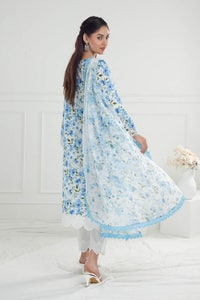 UAE -3 Piece Unstitched Embroidered Printed Lawn Suit with Printed Chiffon Dupatta PR-52010
