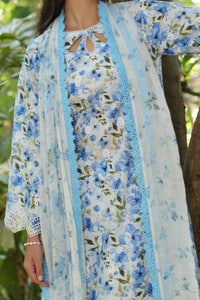UAE -3 Piece Unstitched Embroidered Printed Lawn Suit with Printed Chiffon Dupatta PR-52010
