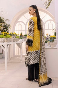UAE -3 Piece Unstitched Embroidered Printed Lawn Suit with Printed Lawn Dupatta CL-52316