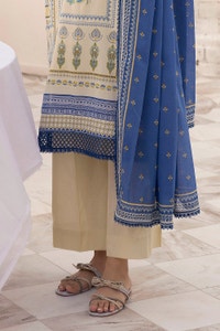 UAE -3 Piece Unstitched Embroidered Printed Lawn Suit with Printed Lawn Dupatta CL-52326
