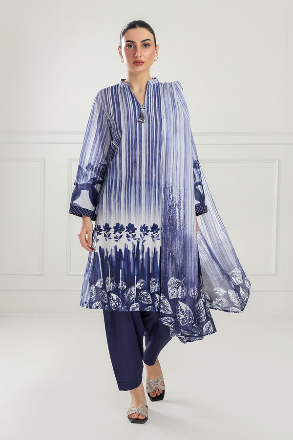UAE -3 Piece Unstitched Printed Lawn Suit with Printed Lawn Dupatta CL-52058