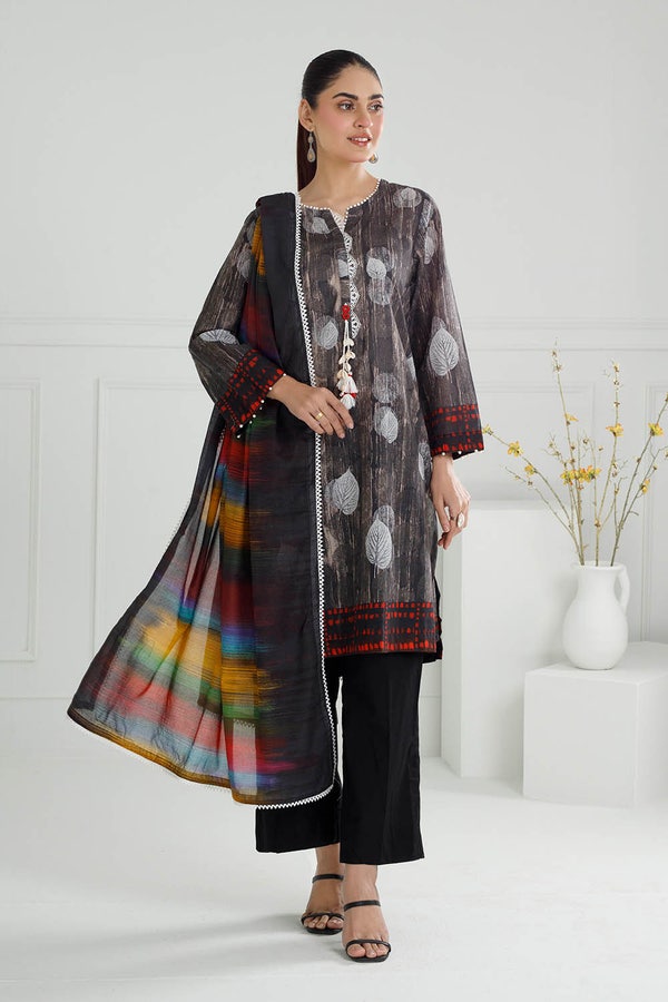 UAE -3 Piece Unstitched Printed Lawn Suit with Printed Lawn Dupatta CL-52061