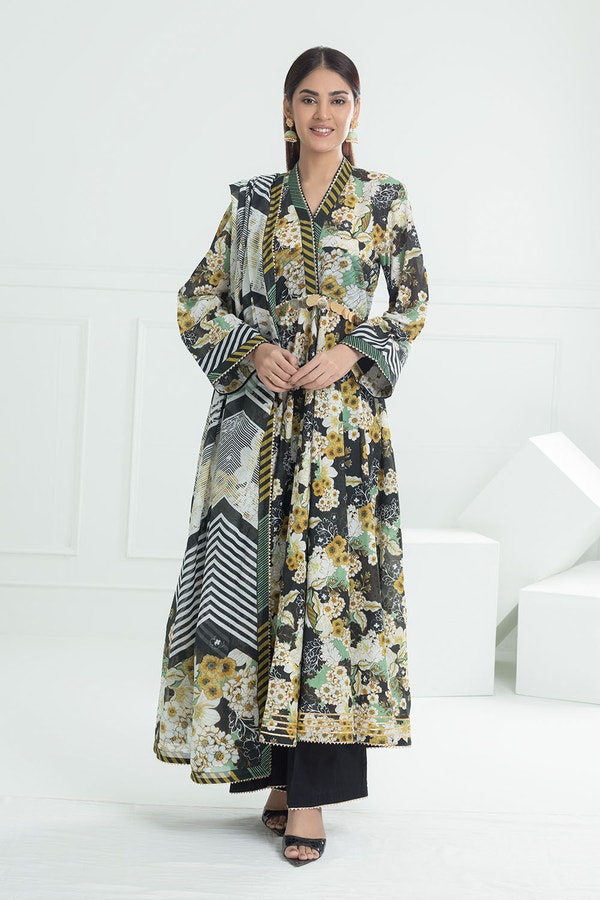 UAE -3 Piece Unstitched Printed Lawn Suit CL-52487
