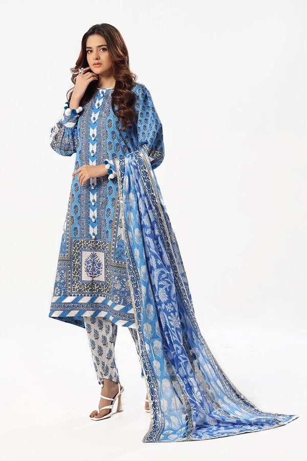 UAE -3 Piece Unstitched Printed Lawn Suit with Printed Lawn Dupatta CL-52506