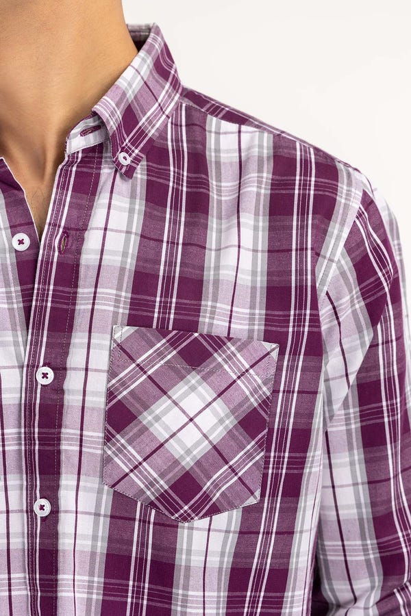 UAE -Purple Checkered Casual Shirt CS-YD22-033