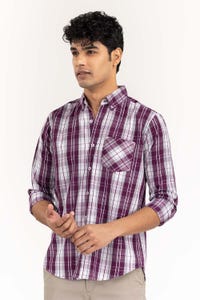 UAE -Purple Checkered Casual Shirt CS-YD22-033