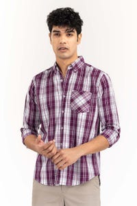 UAE -Purple Checkered Casual Shirt CS-YD22-033