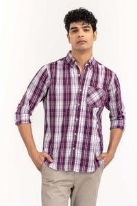 UAE -Purple Checkered Casual Shirt CS-YD22-033