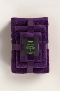UAE -Purple Combed Towel 6 Pc Set