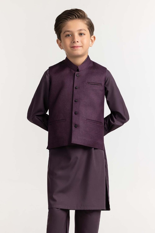 UAE -Purple Styling Waist Coat KWC-PD23-016