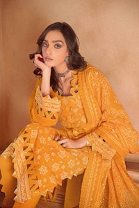 UAE -3PC Embroidered Chunri Lawn Unstitched Suit CL-32161