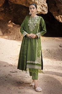 UAE -3PC Embroidered Khaddar Unstitched Suit with Pashmina Shawl AP-32081