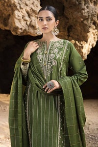 UAE -3PC Embroidered Khaddar Unstitched Suit with Pashmina Shawl AP-32081
