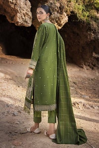 UAE -3PC Embroidered Khaddar Unstitched Suit with Pashmina Shawl AP-32081