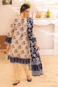 UAE -3PC Printed Lawn Unstitched Suit CL-32365 B
