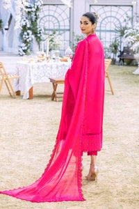 UAE -3PC Silver Foil Lawn Embroidered Unstitched Suit with Zari and Sequins Dupatta CK-32001