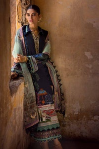 UAE -3PC Embroidered Dobby Unstitched Suit with Embroidered Organza Dupatta and Neckline FE-32106