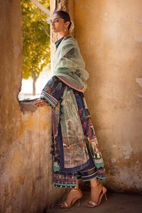 UAE -3PC Embroidered Dobby Unstitched Suit with Embroidered Organza Dupatta and Neckline FE-32106