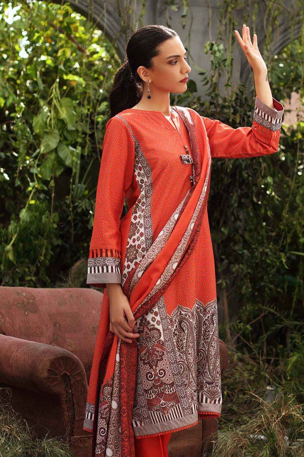 UAE -3PC Unstitched Digital Printed Karandi Shawl Suit AY-12022 A