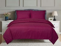 UAE -Red Bud Stripe Satin T-250 Quilt Cover Set