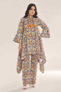 UAE -Unstitched Gold Printed Lawn Shirt SL-42037 B