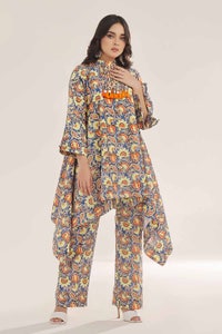 UAE -Unstitched Gold Printed Lawn Shirt SL-42037 B