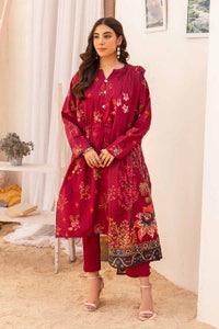 UAE -3PC Printed Cambric Unstitched Suit with Lawn Dupatta CBN-32020