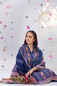 UAE -3PC Printed Cambric Unstitched Suit with Lawn Dupatta CBN-32005 B