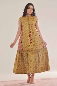UAE -Unstitched Gold Printed Lawn Shirt SL-42038 B