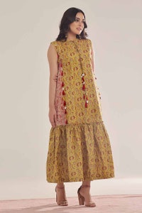 UAE -Unstitched Gold Printed Lawn Shirt SL-42038 B