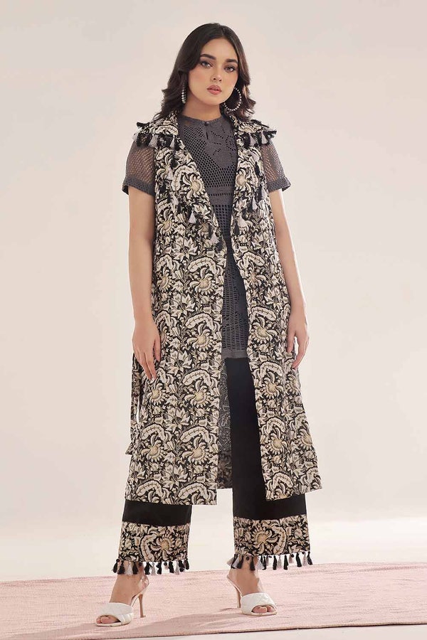 UAE -Unstitched Gold Printed Lawn Shirt SL-42039 B