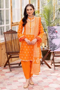 UAE -3PC Lawn Unstitched Lacquer Printed Suit CL-32430 A