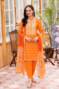UAE -3PC Lawn Unstitched Lacquer Printed Suit CL-32430 A