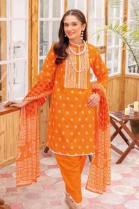 UAE -3PC Lawn Unstitched Lacquer Printed Suit CL-32430 A