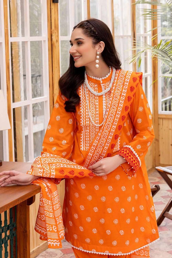 UAE -3PC Lawn Unstitched Lacquer Printed Suit CL-32430 A