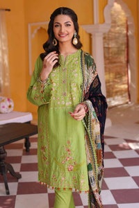 UAE -3PC Embroidered Lawn Unstitched Suit with Tissue Silk Dupatta SSM-32012