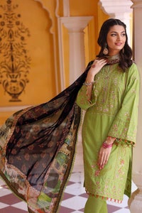 UAE -3PC Embroidered Lawn Unstitched Suit with Tissue Silk Dupatta SSM-32012