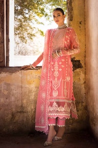 UAE -3PC Foil Embroidered Paper Cotton Unstitched Suit with Foil Embroidered Paper Cotton Dupatta FE-32086