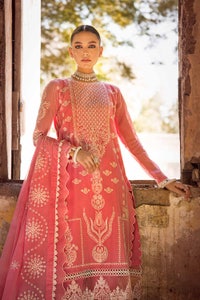 UAE -3PC Foil Embroidered Paper Cotton Unstitched Suit with Foil Embroidered Paper Cotton Dupatta FE-32086