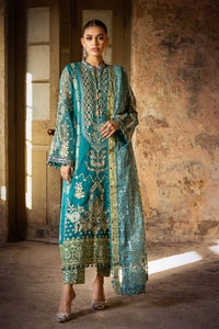 UAE -3PC Sequins Embroidered Organza Unstitched Suit with Lurex Organza Dupatta FE-32069
